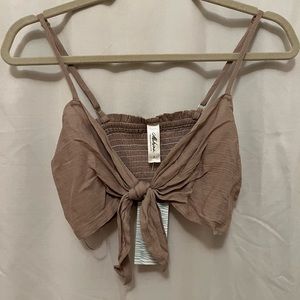 NWT Mahina - Taupe Front Tie Bra Top